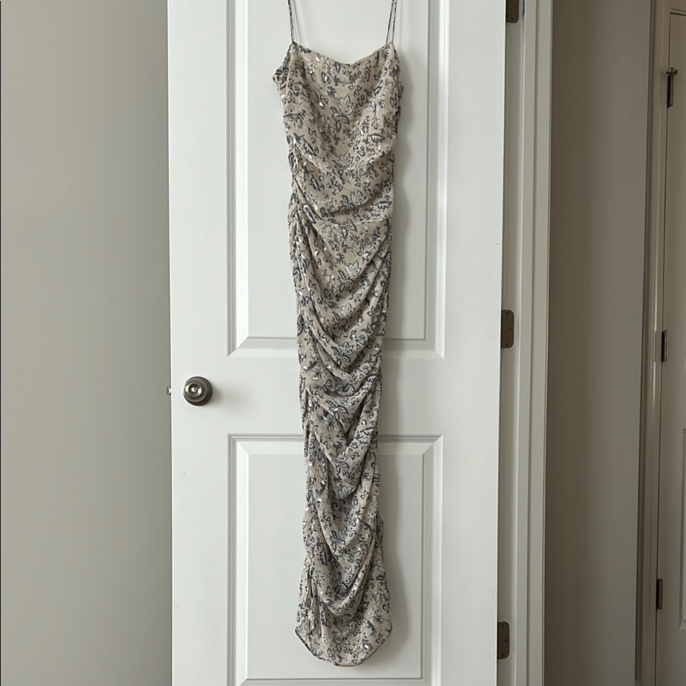 Sabo Skirt Cream and Black Floral Maxi Dress